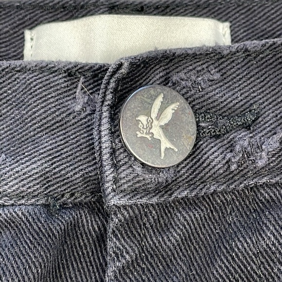 One by One Teaspoon 2020 Mini Skirt Black Denim Jean Distressed High Rise 28 - Picture 11 of 14